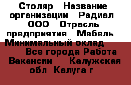 Столяр › Название организации ­ Радиал, ООО › Отрасль предприятия ­ Мебель › Минимальный оклад ­ 30 000 - Все города Работа » Вакансии   . Калужская обл.,Калуга г.